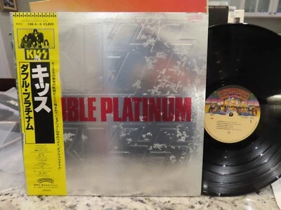 KISS DOUBLE PLATINUM LP 1980 JAPAN DOUBLE  VINYL LP POLYSTAR YELLOW OBI  RARE!! - Image 1 of 4