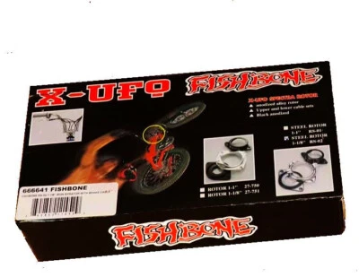 Велосипедный гироскоп Fishbone X-UFO Spectra 1-1/8 дюйма для веломотокросса с верхним и нижним тормозными кабелями - Изображение 1 из 2