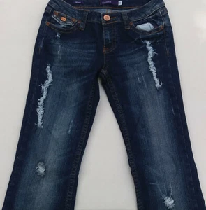 VIGOSS Boot Distressed Blue Jeans Women's Size 0 (25W / 31L) Fast Shipping - Bild 1 von 12