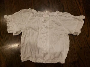 NUEVA CON ETIQUETAS BLUSA TOP BLANCA JUSTICE ELÁSTICA FUERA DEL HOMBRO ACTUACIONES GRADUACIÓN 10 - Imagen 1 de 4