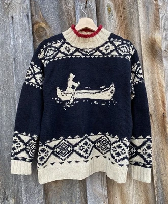 Vintage Ralph Lauren Sportsman Canoe Linen Cotton Hand Knit Sweater Size P/S - Image 1 of 4