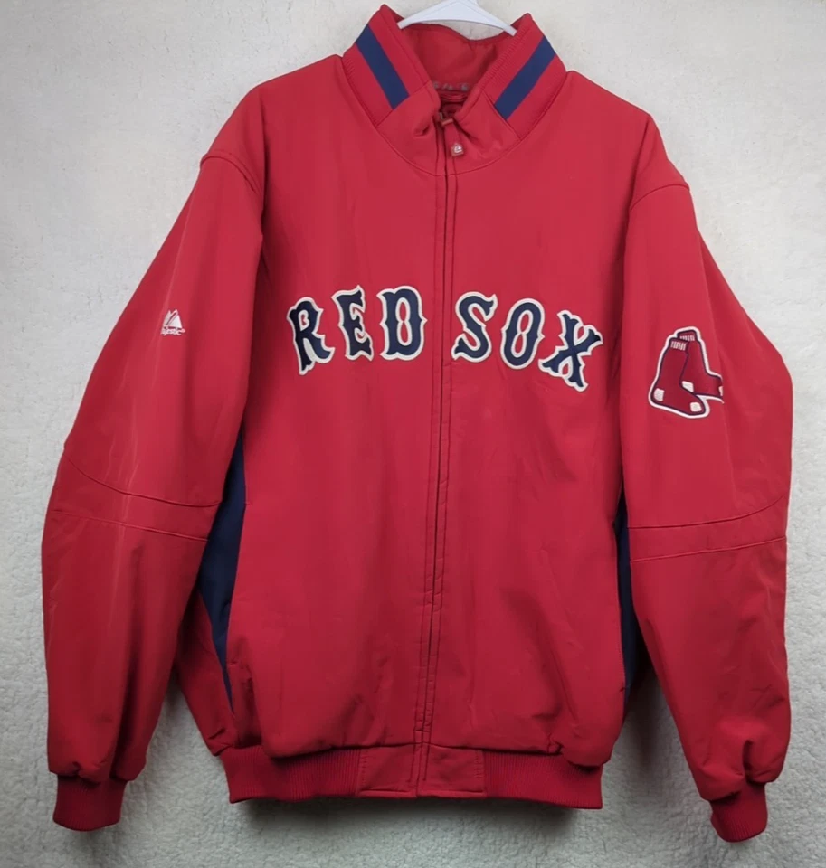 Boston Red Sox Men’s XL Majestic Warm-Up Jacket Red MLB Baseball Coat Lined - Image 1 of 4