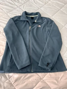 The North Face Women’s Soft Fleece Green Jacket Full Zip Long Sleeve XL - Picture 1 of 11
