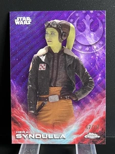 2025 Topps Chrome Star Wars #CE-26 HERA SYNDULLA -Ahisoka Purple Wave 67/75 - Picture 1 of 5