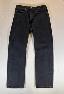 Vintage Levi's 505 Denim Black Jeans 32x30 Canada Made 505 90s Batwing Pants - Picture 1 of 8