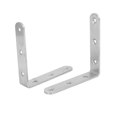 2pz In Acciaio Supporti Piastra Angolare Staffa Per Fissaggio Legno 100x100x3mm - Immagine 1 di 2
