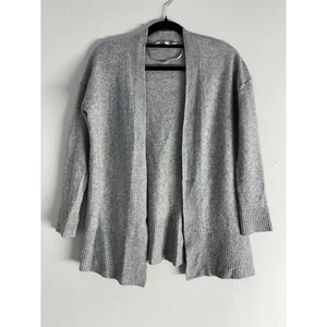 Uniqlo Women's Gray Open Front Knit Casual Cardigan Wool/Cashmere Blend Size L - Picture 1 of 7