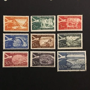 Yugoslavia 1951 complete set airmail Sc#C34-C42 Mi#644-652 - Picture 1 of 1