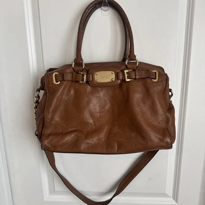 Michael Kors Women's Large Brown Leather Hamilton Crossbody Handbag - Image 1 of 4