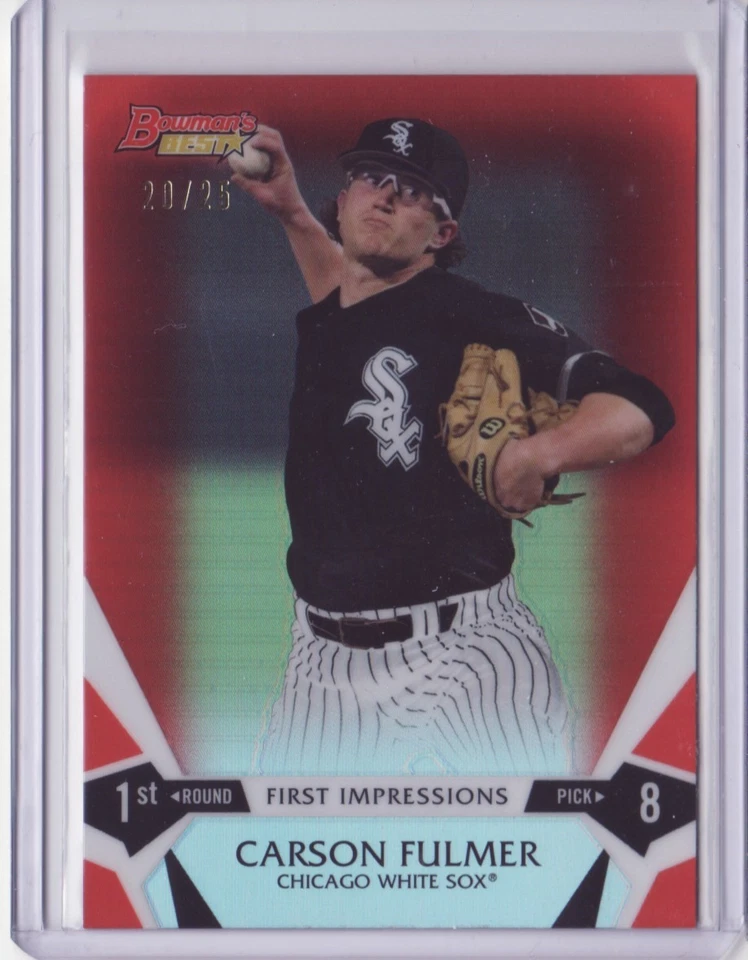 2015 Bowman's Best First Impressions refrator laranja Carson Fulmer /25 plano S/H - Imagem 1 de 1