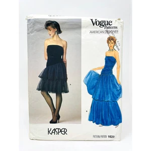 Vogue 1623 KASPER American Designer Sewing Pattern Evening Dress Size 10 Uncut - Picture 1 of 2