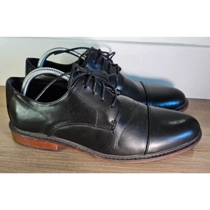 Zapatos de vestir Jousen Oxford clásicos de cuero negro con puntera talla 11 - Imagen 1 de 6