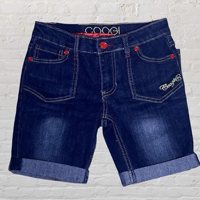 Pantalones Cortos de Jean Coogi Niñas Bermudas Denim Oscuro Talla 12 Estrellas Bolsillos Adornados Nuevos con Etiquetas Foto 1 de 4
