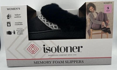 Chinelos com capuz Isotoner feminino espuma com memória conforto tamanho P 6.5-7 - Imagem 1 de 4