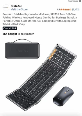 ProtoArc XKM01 Foldable Keyboard and Mouse Combo - Image 1 of 4