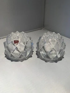 ORREFORS CRYSTAL FIREFLY CANDLE HOLDER Votive Tea Light Artichoke Pinecone Lotus - Picture 1 of 6