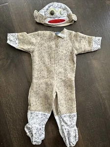 Sock Monkey Infant Halloween Costume Too Cute To Spook Sz 0-9M Free Ship - Picture 1 of 11