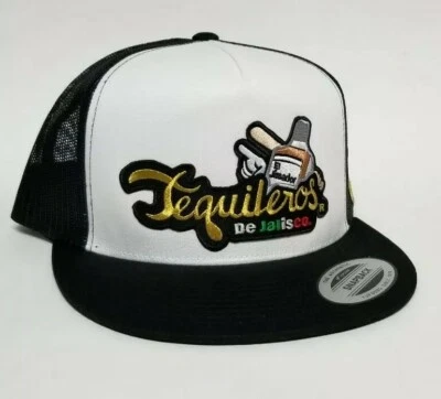 TEQUILEROS DE JALISCO   HAT MESH TRUCKER WHITE   BLACK  ADJUSTABLE  NEW - Image 1 of 3