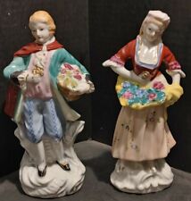 8X 3.5'' Victorian/Colonial Porcelain Couple Figurines Made in Japan  
