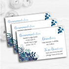 Aqua Green & Blue Akwarela Kwiaty Ślub Karty informacyjne dla gości