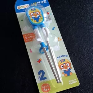 Pororo Stainless Kid Chopsticks Step 2 (Baguettes Enfant) Made in Korea BrandNew - Imagen 1 de 6