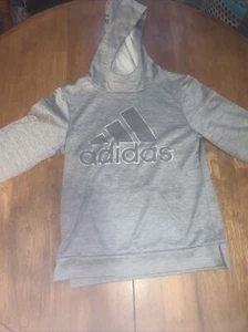 Adidas Hoodie Gray w/ Silver Logo Girls Sweatshirt Size 14 Large - Picture 1 of 7