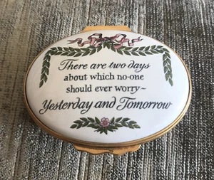 Bilston & Battersea Halcyon Days Enamel Box - Yesterday & Tomorrow - Picture 1 of 8
