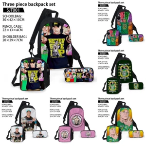 Wrestler- John&Cena Backpack School Bookbag Rucksack Lunch Bag Pencil Case Kids - Picture 1 of 52