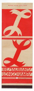 LONGCHAMPS RESTAURANTS New York City Unused Lion Giant Feature Matchcover - Picture 1 of 2