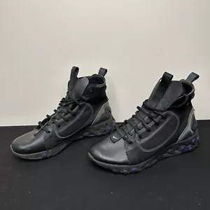 Nike React Ianga Triple Black 2019 - AV5555-002 Men’s Size 10.5 - EXCELLENT - Picture 1 of 10
