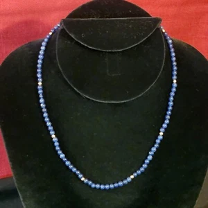Necklace 14K gold with Lapis beads - Picture 1 of 10