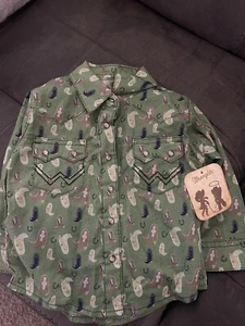 Wrangler Baby Boy Long-sleeve Shirt -Size 12 Months -NWT Wrangler Baby Shirt - Picture 1 of 4