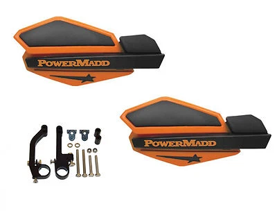 Powermadd Star Series Handguards Guards Orange Black Snowmobile Ski Doo Summit - Image 1 of 3