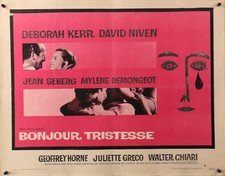 BONJOUR TRISTESSE half sheet movie poster B 22x28 JEAN SEBERG NIVEN SAUL BASS
