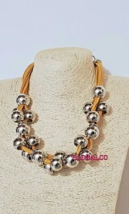 NEU HALSBAND HALSKETTE EXKLUSIVES DESIGN ELEGANT MODE ACCESSOIRE KUNSTLEDER - Bild 1 von 2