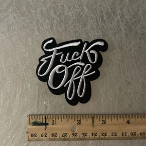F Off Embroidered Iron On Patch Funny Bold Statement Badge, Humor Patch - Picture 1 of 4