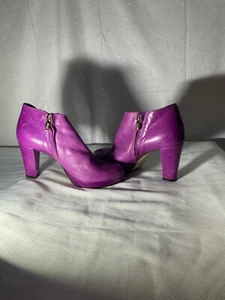 LAVORAZIONE ARTIGIANA WOMEN PURPLE SIDE ZIP PLATFORM HEEL BOOT UK 4 EUR37 - Picture 1 of 8