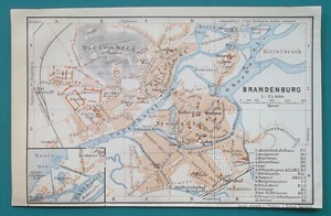 GERMANY Brandenburg Town Plan - 1912 MAP 4 x 6" (10 x 15,5 cm) - Picture 1 of 1