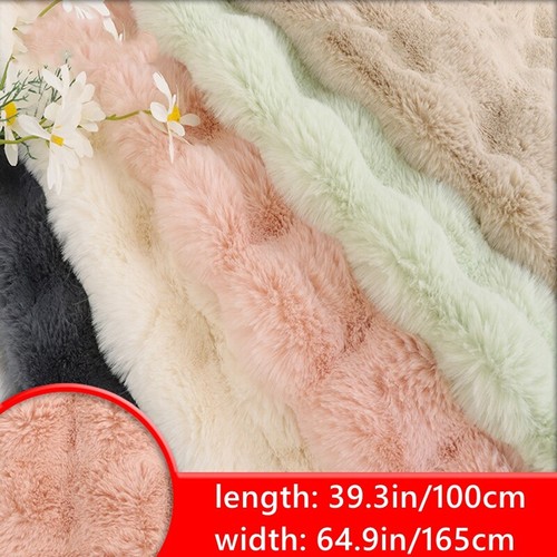 VETEMENTS Pelliccia di coniglio sintetica tessuto panno soffice peluche cucito cappello sciarpa cappotto invernale