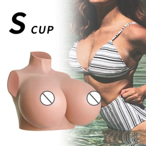 IMI Huge S Cup Silicone Breast Forms Crossdresser Fake Tits Breast Plate - Picture 1 of 12