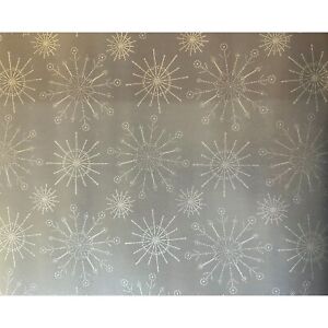Hallmark Wrapping Paper Christmas Silver Snowflakes on Gray 40 sq ft Roll Gift