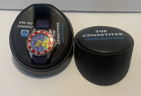 Jeff Gordon #24 Nascar The Competitor Watch NOS BLUE Leather Band NEEDS NEW BATT Cover