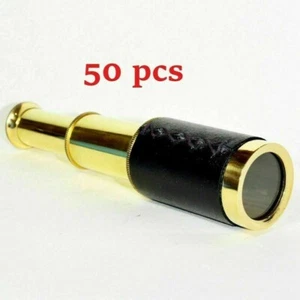 LOT OF 50 PIECES 6" Brass Telescope Vintage Mini Handheld Spyglass Small Kids - Picture 1 of 8