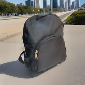 Mini-Rucksack schwarz verstellbarer umlaufender Reißverschluss mit Griffen - Bild 1 von 12