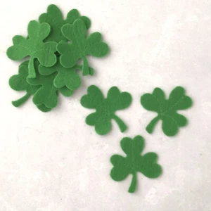 Green Felt Shamrock, Felt Die Cut Shamrock, Lucky Clover - Picture 1 of 7