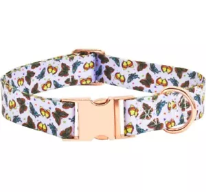 Dog Collar Metal Buckle with Cute Print Butterfly - Large 15”-23” Inches - NEW - Picture 1 of 5