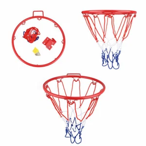 Hot 32cm Full Basketball Ring Hoop Net Wall Mounted Outdoor Hanging Basket Set - Picture 1 of 9