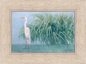 SNOWY EGRET, BLY Florida 12x18 Framed Giclee Art Canvas **SALE - Picture 1 of 3