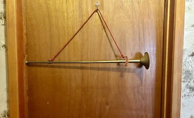 Vintage 25” Brass  Post Hunting Horn Metal Christmas Wall Decor - Image 1 of 4