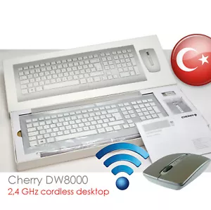 NEW! CHERRY DW8000 HOCHWERTIGE 2,4GHz FUNKTASTATUR FUNKMOUSE ALU TÜRKISCH - Bild 1 von 1